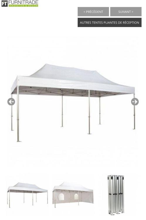 Tonnelle pliable pro. Furnitrade 3x6m alu toit anti-feu M2, Tuin en Terras, Partytenten, Gebruikt, Partytent, 2 meter of meer