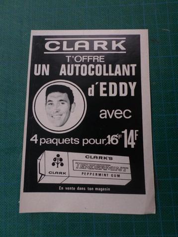 Eddy Merckx - publicité papier Clark - 1972