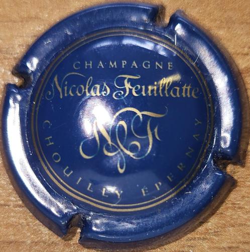 Capsule Champagne Nicolas FEUILLATTE bleu & or mat nr 30x1, Collections, Vins, Neuf, Champagne, France, Enlèvement ou Envoi