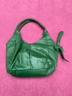 Groene leren handtas, Handtassen en Accessoires, Tassen | Damestassen, Ophalen, Zo goed als nieuw, Handtas