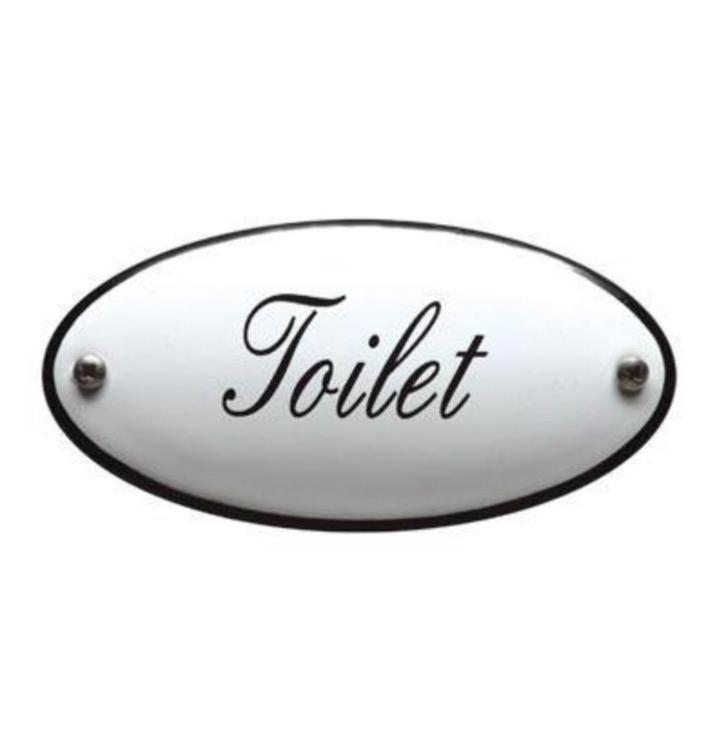 Deurbordje Toilet - WC bordje emaille, Huis en Inrichting, Woonaccessoires | Tekstborden en Spreuken, Ophalen