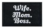 Patch biker - Wife Mom Boss - 78 x 50 mm, Ophalen of Verzenden, Nieuw zonder kaartje, Dames, Overige typen
