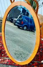 Grand miroir ovale vintage en bois, Enlèvement