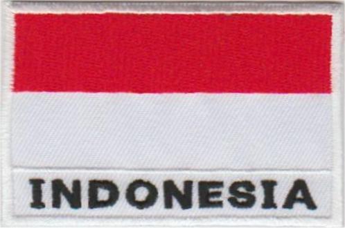 Indonesie vlag stoffen opstrijk patch embleem #3, Diversen, Vlaggen en Wimpels, Nieuw, Verzenden