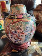 Chinese vaas of pot met bankje 21cm, Antiek en Kunst, Antiek | Vazen, Ophalen