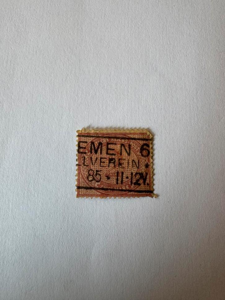 Oude postzegel 2 Mark Reich Duitse opdruk Liverein, Postzegels en Munten, Postzegels | Europa | Duitsland, Ophalen of Verzenden