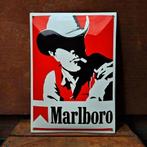 Emaille Schild MARLBORO Reclamebord Tabak Sigaretten Vintage, Verzenden, Gebruikt, Reclamebord