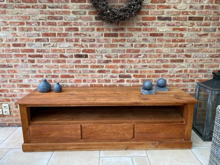 Teak low model kast, Huis en Inrichting, Kasten | Dressoirs, Gebruikt, 150 tot 200 cm, 50 tot 75 cm, Met lade(s), Teakhout, Ophalen