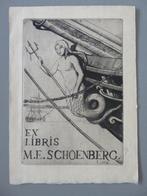 Ex Libris Rodolphe Schönberg zeemermin verzet geheim leger, Antiek en Kunst, Kunst | Etsen en Gravures, Verzenden