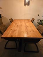 Massief eikenhout eettafel NIEUW met metalen poten, Enlèvement, Neuf, Chêne