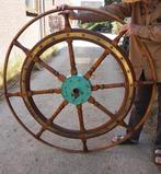 Groot antiek vintage stuurwiel, Enlèvement ou Envoi