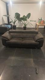 donkerbruine alcantara zetels 3 x 2zit, Huis en Inrichting, Zetels | Zetels, Ophalen, 100 tot 125 cm, Tweepersoons, Leer