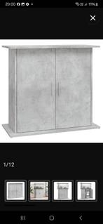  Aquariumstandaard 81x36x73 cm bewerkt hout betongrijs, Ophalen of Verzenden, Zo goed als nieuw, Met deur(en)