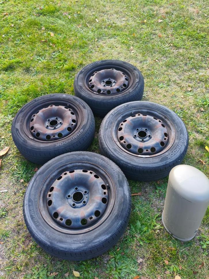 4 stalen velgen – 5x100 komend van polo 6r, Auto-onderdelen, Banden en Velgen, Velg(en), All Season, 15 inch, 185 mm, Personenwagen