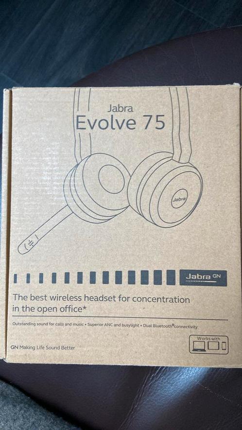 DRAADLOZE KOPTELEFOON Jabra Evolve 75 UC Stereo, Audio, Tv en Foto, Hoofdtelefoons, Nieuw, Op oor (supra aural), Overige merken