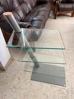 Designer Bijzettafel Lourens Fisher, Huis en Inrichting, Ophalen, 50 tot 100 cm, Zo goed als nieuw, Glas