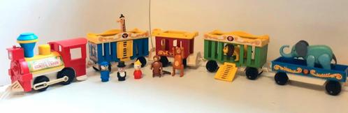 Fisher Price 991 Circus Train Vintage 3 figuren 5 dieren, Kinderen en Baby's, Speelgoed | Fisher-Price, Gebruikt, Duw- of Trekspeelgoed