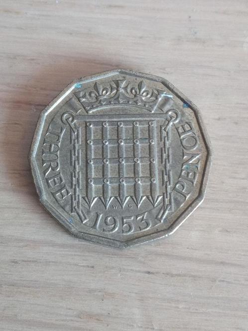 GROOT BRITTANIE 3 Pence 1953 - met BRITT:OMN -ger. Vuerstaek, Postzegels en Munten, Munten | Europa | Niet-Euromunten, Losse munt