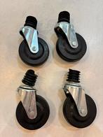 Zwenkwielen 4stuks diameter 7cm - as 5mm, Doe-het-zelf en Bouw, Ophalen of Verzenden, Nieuw