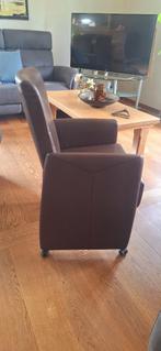6 bruine echt leren stoelen met verstelbare rugleuning, Huis en Inrichting, Stoelen, Ophalen of Verzenden, Zo goed als nieuw