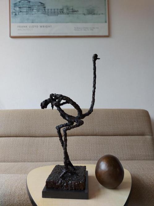 Bronzen Beeld Ostrich Autruche (naar) Diego Giacometti, Antiquités & Art, Art | Sculptures & Bois, Enlèvement ou Envoi