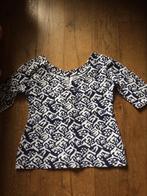 Getailleerd t-shirt maat 38 blauw-wit, Ophalen, Zo goed als nieuw, Maat 38/40 (M), Blauw