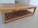 Salontafel vol Teak met schuiven, Ophalen, Gebruikt, 100 tot 150 cm, Teakhout