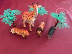 4 wilde dieren en 3 boompjes uit plastiek, Jongen of Meisje, Ophalen of Verzenden, Zo goed als nieuw
