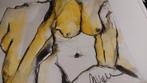 Naakten aquarel, Antiek en Kunst, Kunst | Schilderijen | Modern, Ophalen of Verzenden