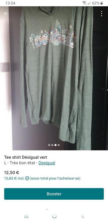 Tee-shirt Desigual homme vert taille L