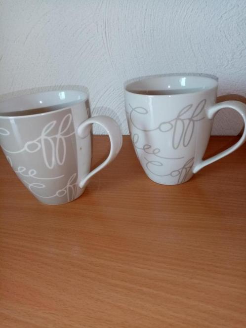 nieuw set XXL mokken koppen grijs wit hoogte 12cm / br 10 cm, Huis en Inrichting, Keuken | Servies, Nieuw, Kop(pen) en/of Schotel(s)