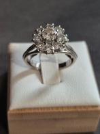 18kt witgouden ring met natuurlijke diamanten, Handtassen en Accessoires, Ringen, Ophalen, Gebruikt, Wit, Met edelsteen