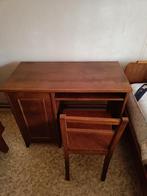 Houten bureau (95x48x77) met stoel, Huis en Inrichting, Bureaus, Ophalen, Gebruikt, Bureau