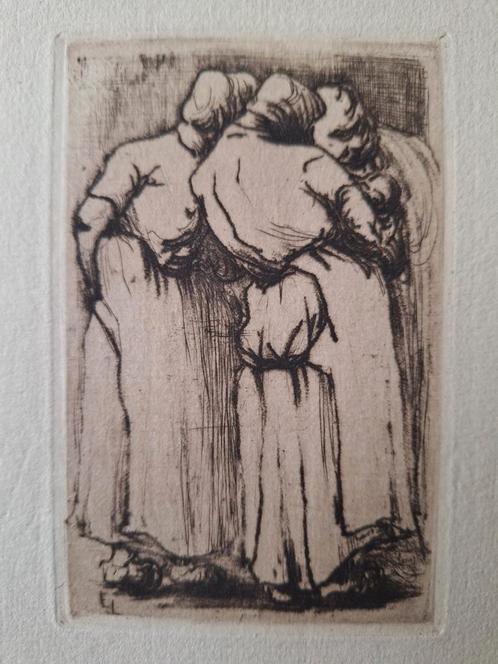 Ets Eugène Laermans De nieuwe geborene uit 1905, Antiek en Kunst, Kunst | Etsen en Gravures, Ophalen of Verzenden