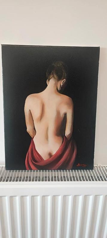 Olie schilderij op doek de naakte vrouw beschikbaar voor biedingen