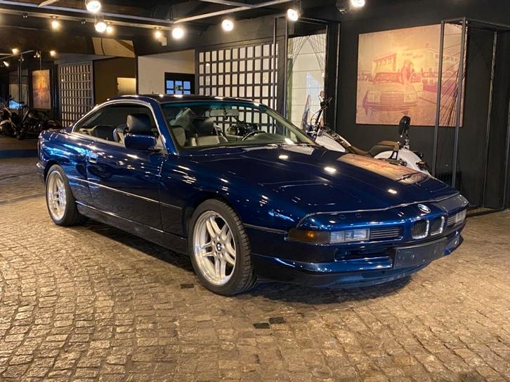 BMW 850i, Auto's, BMW, Bedrijf, Te koop, 8 Reeks, Benzine, Coupé, 2 deurs, Automaat, Blauw, Zwart, Leder, Achterwielaandrijving