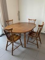 Ronde tafel met vier stoelen, Huis en Inrichting, Tafels | Eettafels, Ophalen, Gebruikt, Rond, Landelijk