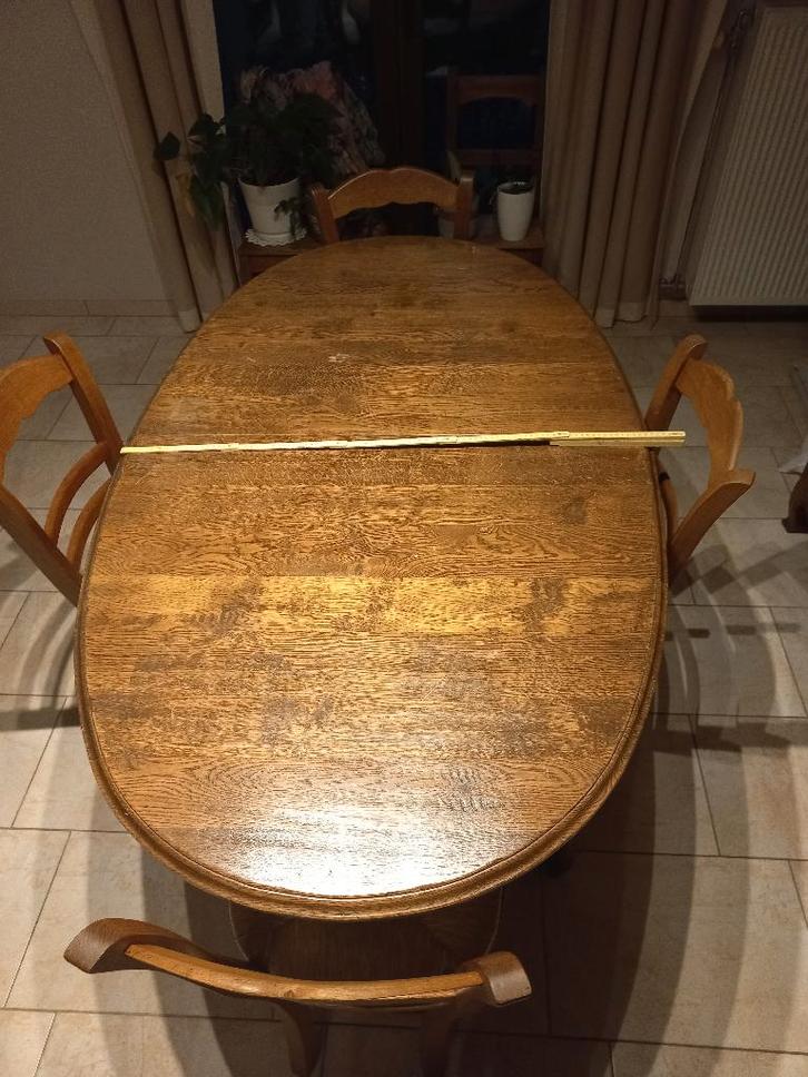 table et chaises, Huis en Inrichting, Tafels | Eettafels, Gebruikt, 50 tot 100 cm, 150 tot 200 cm, Vijf personen of meer, Ovaal