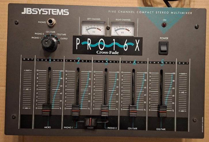 Table de mixage DJ stéréo compacte JB Systems Pro 16x, Muziek en Instrumenten, Mengpanelen, Zo goed als nieuw, 5 tot 10 kanalen