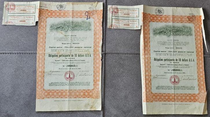 Lot 27 Oude aandelen / waardepapieren met coupons, Postzegels en Munten, Aandelen en Waardepapieren, Aandeel, 1920 tot 1950, Ophalen of Verzenden