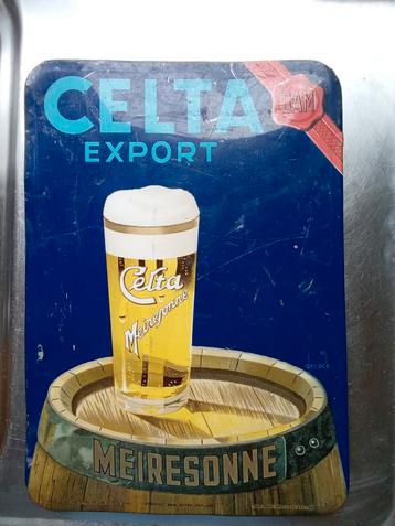 Plaque émaillée ou sérigraphiée bière celta export 1950, Enlèvement ou Envoi
