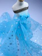Promo!540) 150x100cm Organza blauw sneeuwvlok zilver glitter, Ophalen of Verzenden, Nieuw, Blauw, Polyester