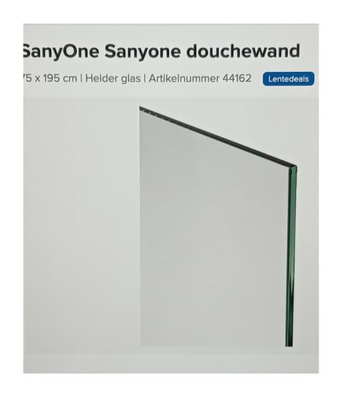Douchewand 75 x 195 cm helder veiligheidsglas, Doe-het-zelf en Bouw, Sanitair, Nieuw, Douche, Glas, Ophalen