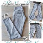 Pantalon pour femme-gris clair-La petite Bombe(Lpb)-T.38, Gedragen, Grijs, Lang, Lpb