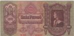 Hongarije 100 Pengo - Koning Matyas - Wapenschild 1930, Los biljet, Ophalen of Verzenden, Hongarije