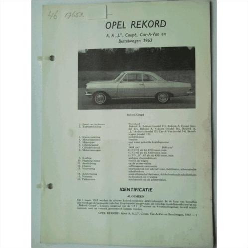 Opel Rekord A Vraagbaak losbladig 1963 #3 Nederlands, Livres, Autos | Livres, Utilisé, Opel, Enlèvement ou Envoi