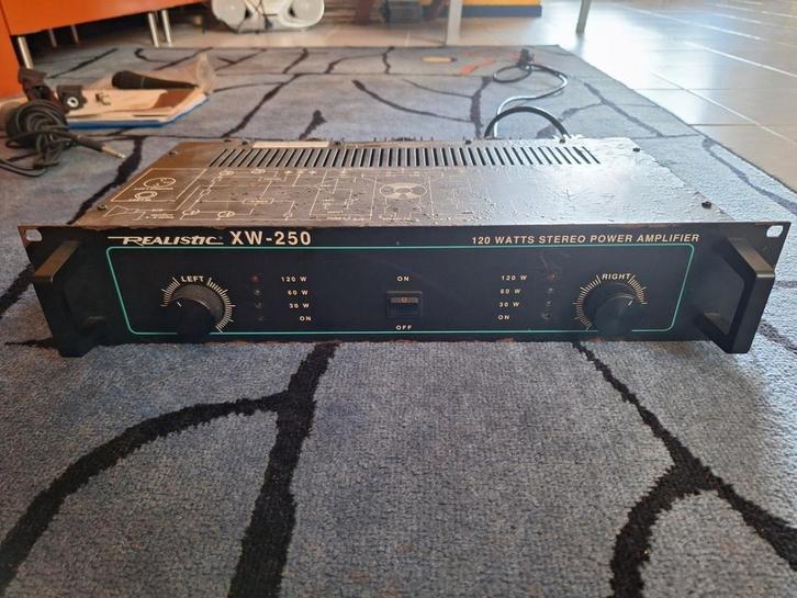 Realistic XW-250 Eindversterker, Muziek en Instrumenten, Versterkers | Keyboard, Monitor en PA, Gebruikt, P.A., Minder dan 500 watt