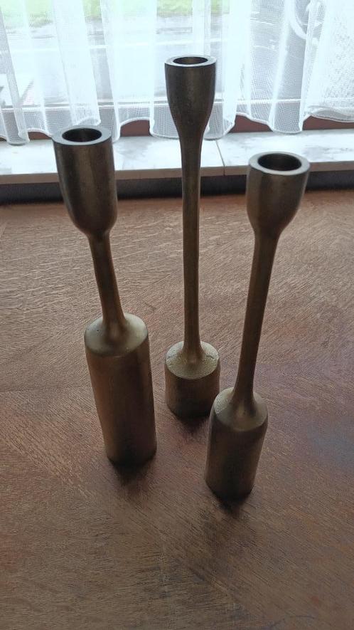 3 kandelaars / 3 kaders, Huis en Inrichting, Woonaccessoires | Kandelaars en Kaarsen, Zo goed als nieuw, Kandelaar, 25 tot 50 cm