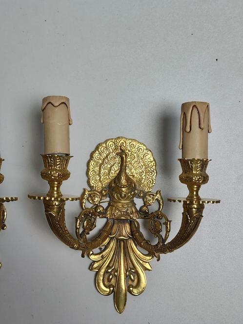 2 messing Paauw wandlampen, Huis en Inrichting, Lampen | Wandlampen, Gebruikt, Ophalen of Verzenden