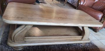 Robuuste eiken salontafel, Huis en Inrichting, Ophalen, 100 tot 150 cm, Eikenhout, 50 tot 100 cm